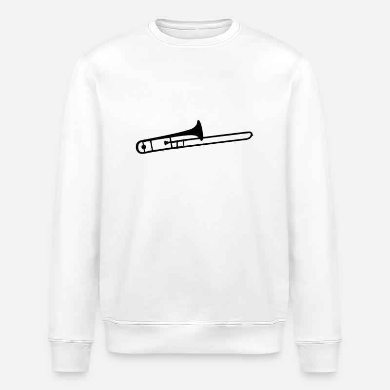 trombone - Stanley/Stella ROLLER Unisex Organic Sweatshirt - white