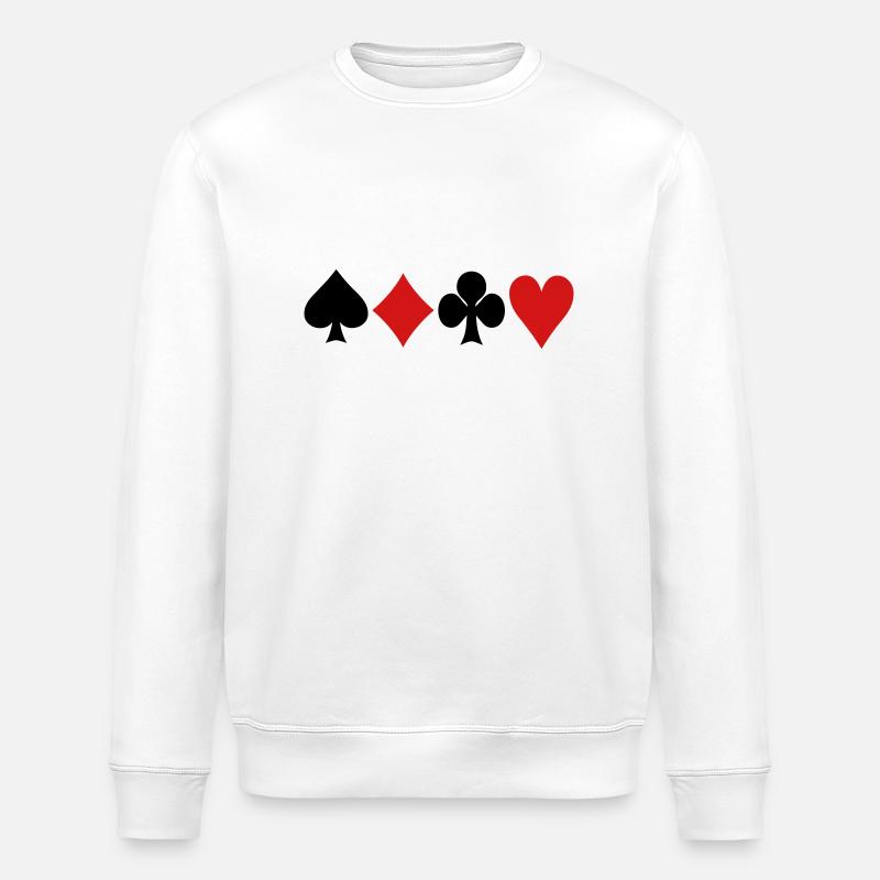 Karten - Poker - Stanley/Stella Unisex Bio-Sweatshirt ROLLER - Weiß