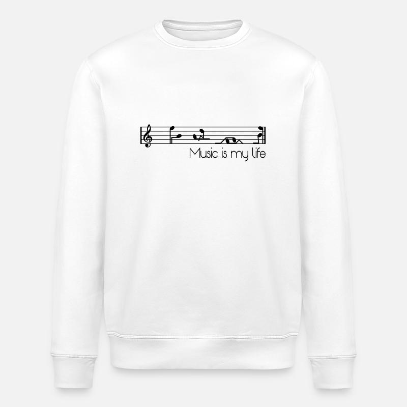 la musique est ma vie - Sweat bio ROLLER Stanley/Stella Unisexe - blanc