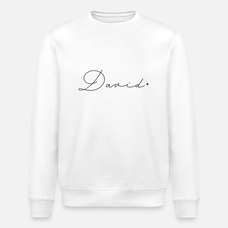 Prénom David - Sweat bio ROLLER Stanley/Stella Unisexe - blanc