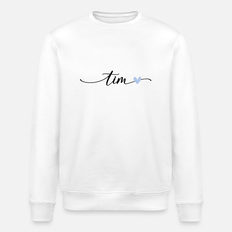 Tim Name Calligraphy Font - Stanley/Stella ROLLER Unisex Organic Sweatshirt - white