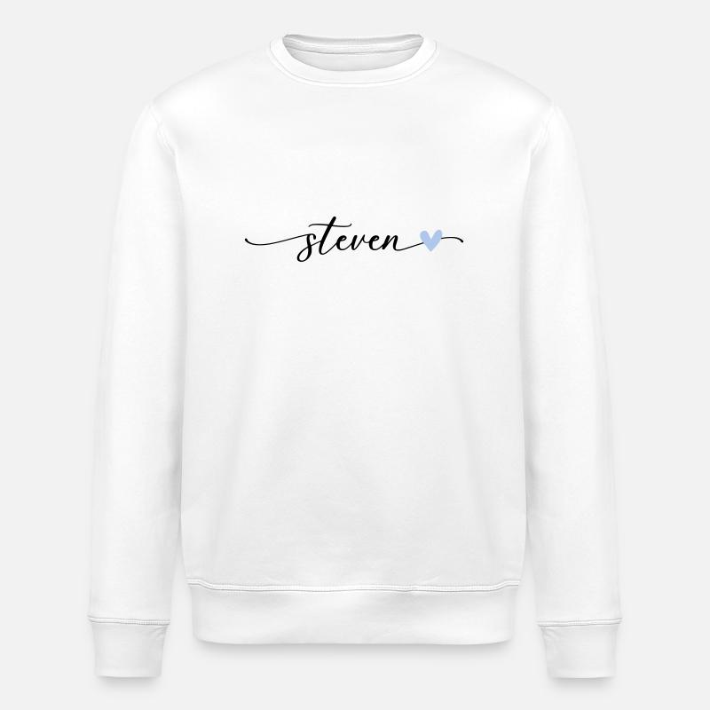 Steven Name Calligraphie Police - Sweat bio ROLLER Stanley/Stella Unisexe - blanc