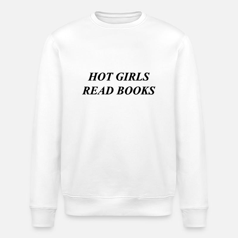 heiße Mädchen lesen Bücher - Stanley/Stella Unisex Bio-Sweatshirt ROLLER - Weiß