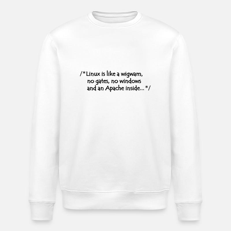 Linux is like a wigwam - Stanley/Stella ROLLER Unisex Organic Sweatshirt - white