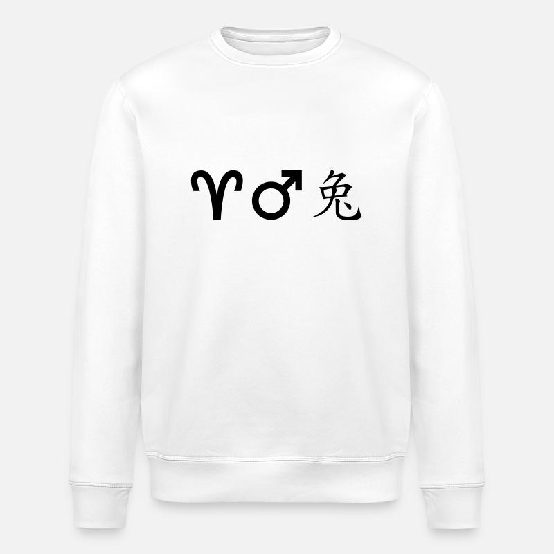 Aries Mars Rabbit - Stanley/Stella ROLLER Unisex Organic Sweatshirt - white