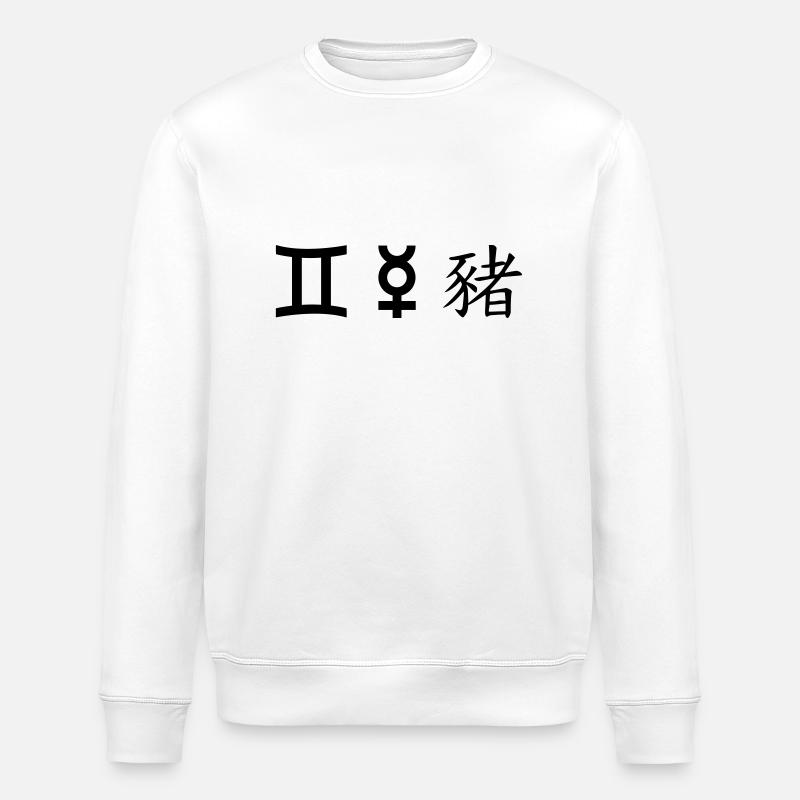 Gemini Gemini Mercury Pig - Stanley/Stella ROLLER Unisex Organic Sweatshirt - white