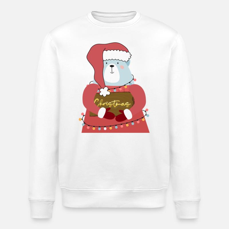 Ours de Noël - Sweat bio ROLLER Stanley/Stella Unisexe - blanc