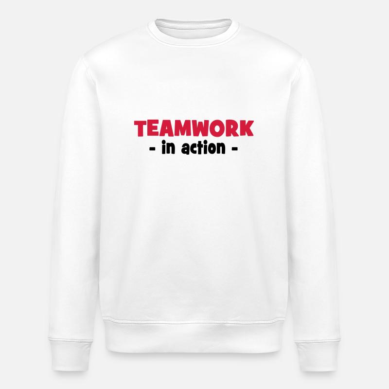 Teamwork in Action - Stanley/Stella ROLLER Unisex Organic Sweatshirt - white