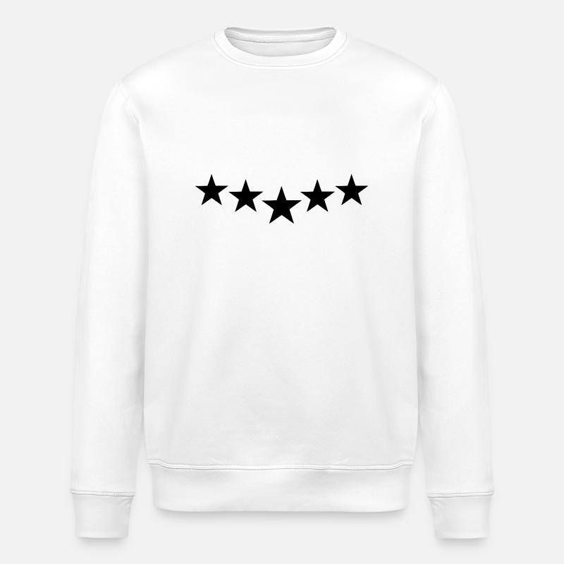 black stars - Sweat bio ROLLER Stanley/Stella Unisexe - blanc