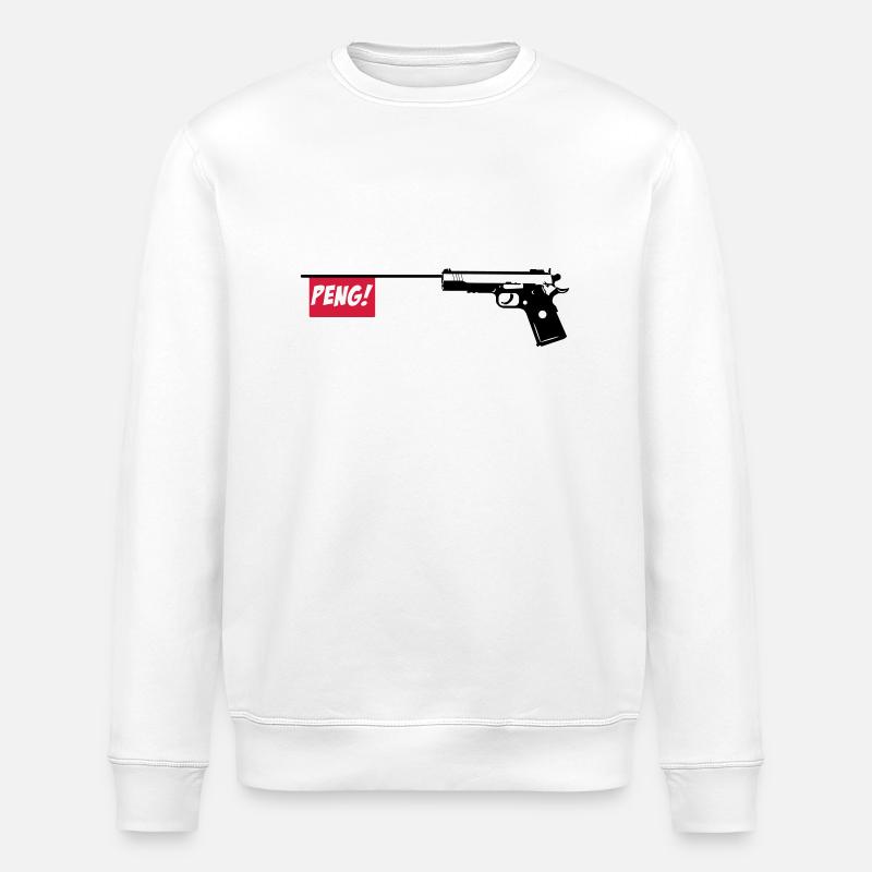 Gun PENG 2c - Sweat bio ROLLER Stanley/Stella Unisexe - blanc