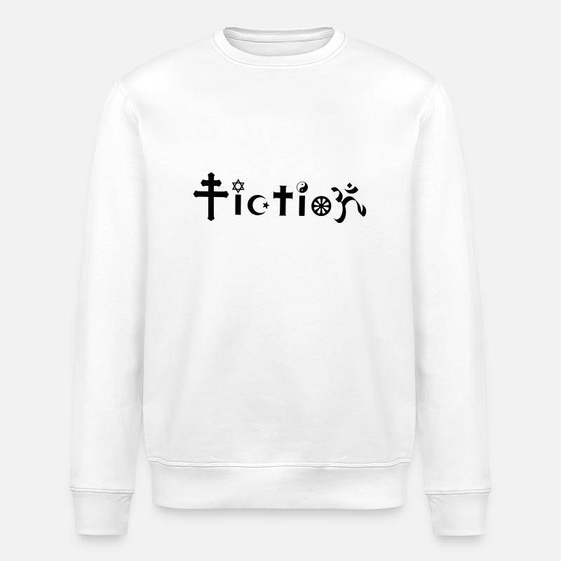 Fiction Atheist design - Stanley/Stella ROLLER Unisex Organic Sweatshirt - white