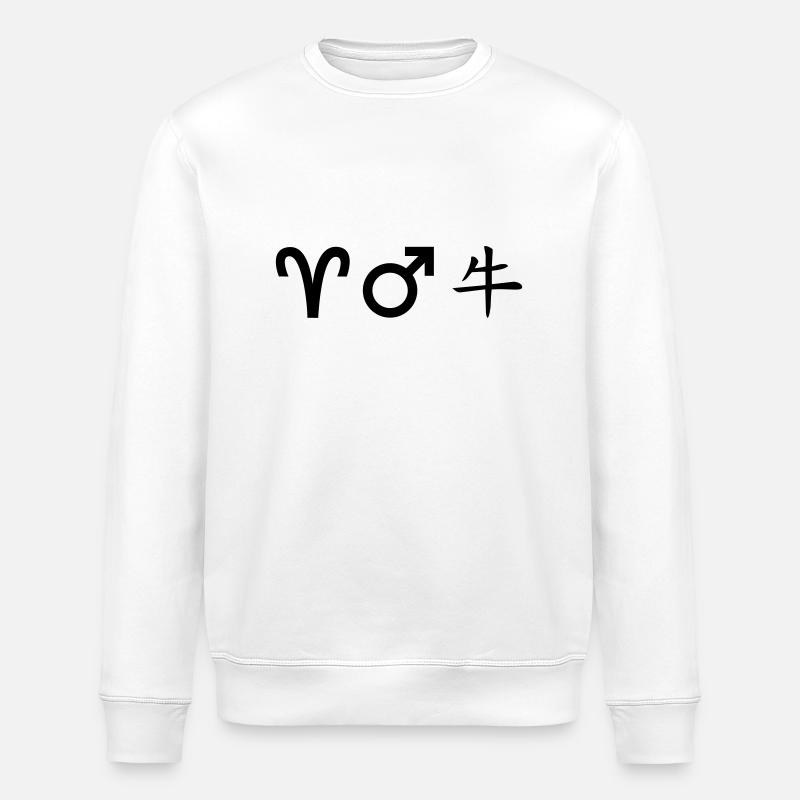 Bélier, Mars, Buffle - Sweat bio ROLLER Stanley/Stella Unisexe - blanc