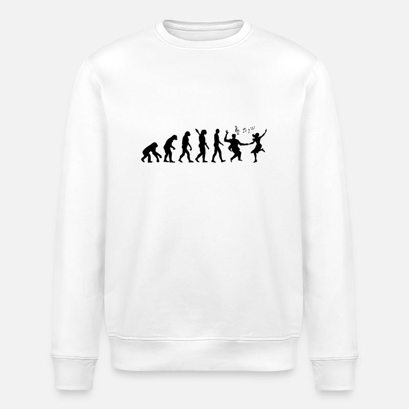 Darwin Evolution to Swing - Black - Stanley/Stella ROLLER Unisex Organic Sweatshirt - white