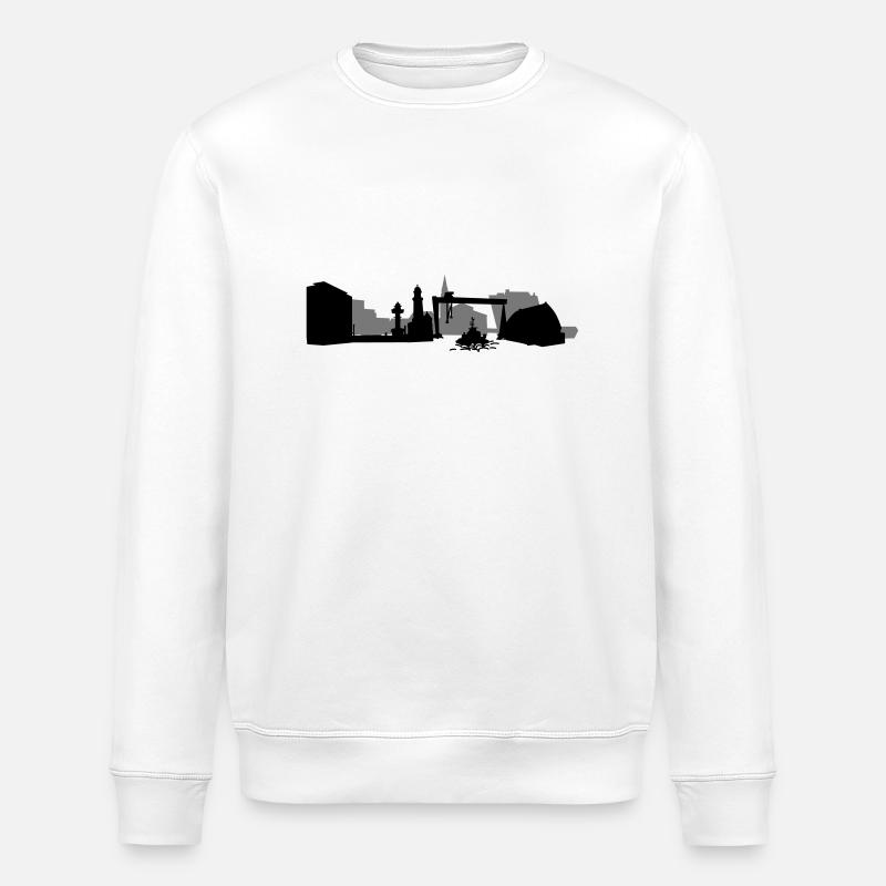 Kiel Skyline - Stanley/Stella ROLLER Unisex Organic Sweatshirt - white