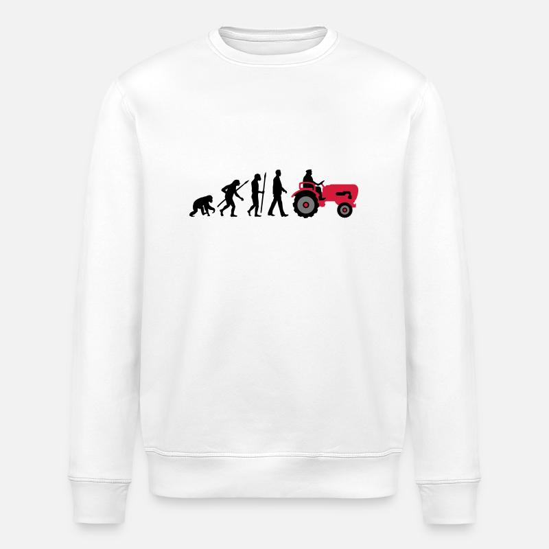 evolution_bauer_mit_traktor_032013_a_3c - Stanley/Stella ROLLER Unisex Organic Sweatshirt - white
