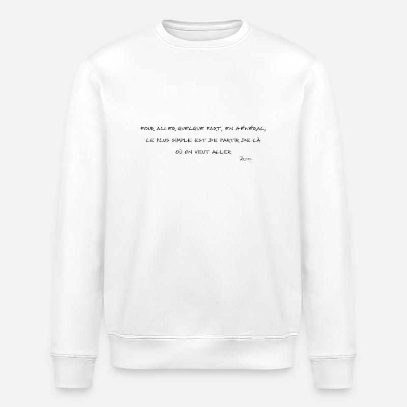 Devise Shadok seule 01 - Sweat bio ROLLER Stanley/Stella Unisexe - blanc