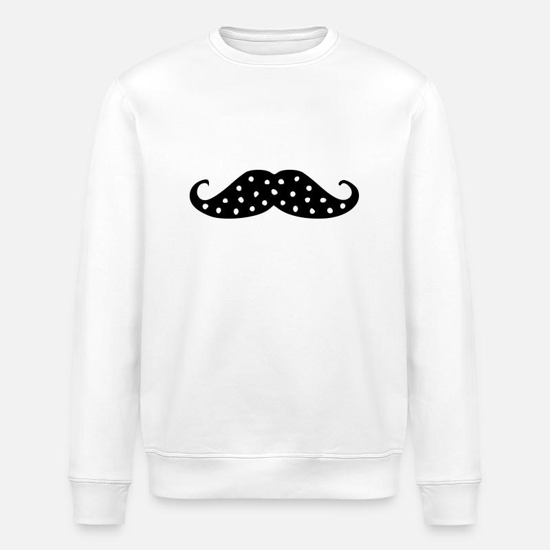 moustache à petit pois - Sweat bio ROLLER Stanley/Stella Unisexe - blanc