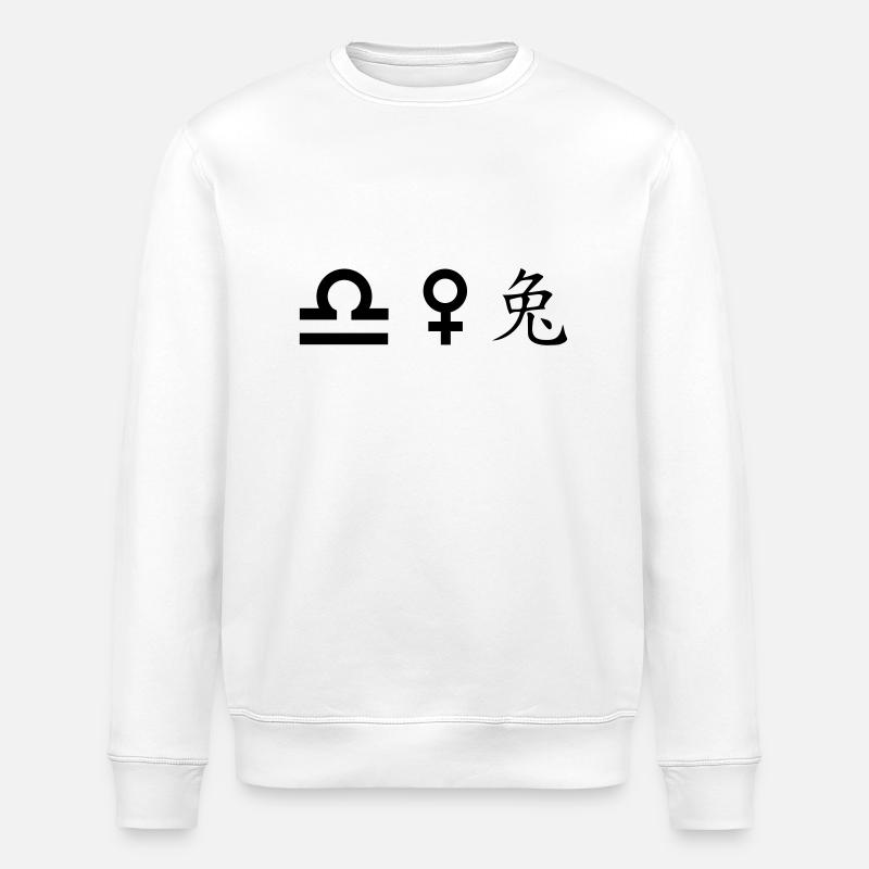 waage venus hase - Stanley/Stella Unisex Bio-Sweatshirt ROLLER - Weiß