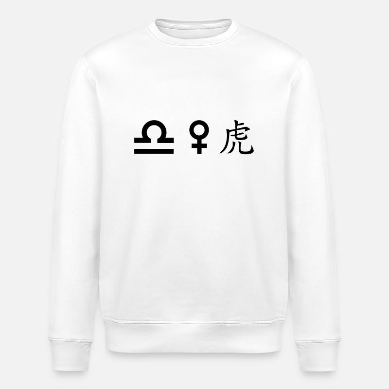 Libra Venus Tiger - Stanley/Stella ROLLER Unisex Organic Sweatshirt - white