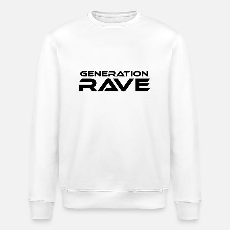 Generation Rave Techno Festival Outfit - Stanley/Stella Unisex Bio-Sweatshirt ROLLER - Weiß