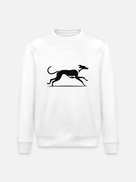 Elegant greyhound design - Stanley/Stella ROLLER Unisex Organic Sweatshirt - white