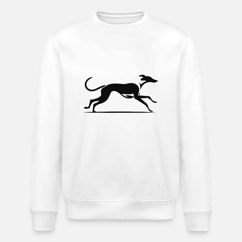 Elegant greyhound design - Stanley/Stella ROLLER Unisex Organic Sweatshirt - white