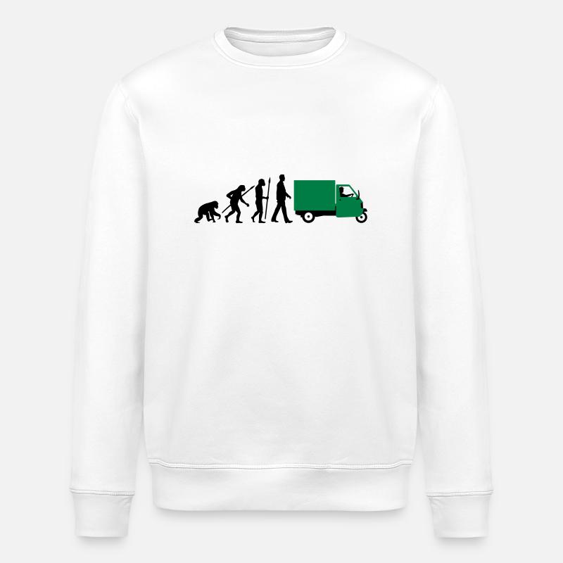 evolution_of_man_Piaggio Ape_092014_a_2c - Stanley/Stella Unisex Bio-Sweatshirt ROLLER - Weiß