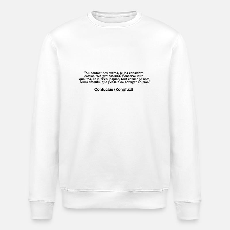 Confucius - Sweat bio ROLLER Stanley/Stella Unisexe - blanc