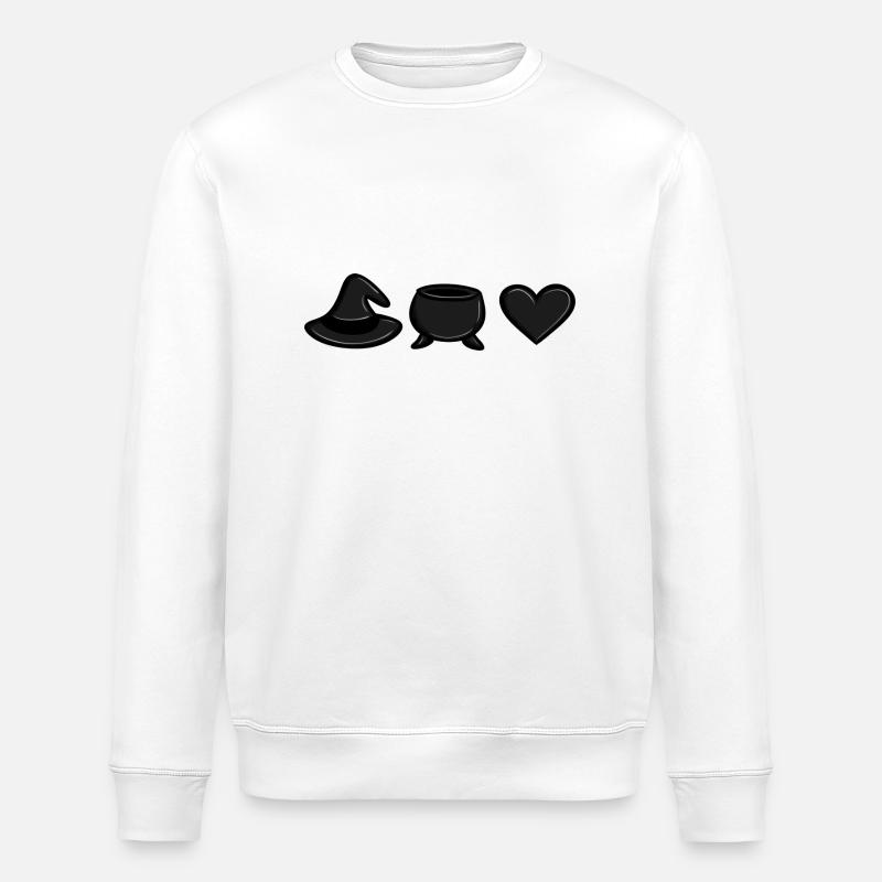 Witch Cauldron Love (Black) - Stanley/Stella ROLLER Unisex Organic Sweatshirt - white