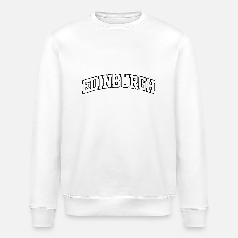 Logo Edinburgh : Design collégial élégant - Sweat bio ROLLER Stanley/Stella Unisexe - blanc