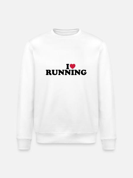 I love running - Stanley/Stella ROLLER Unisex Organic Sweatshirt - white