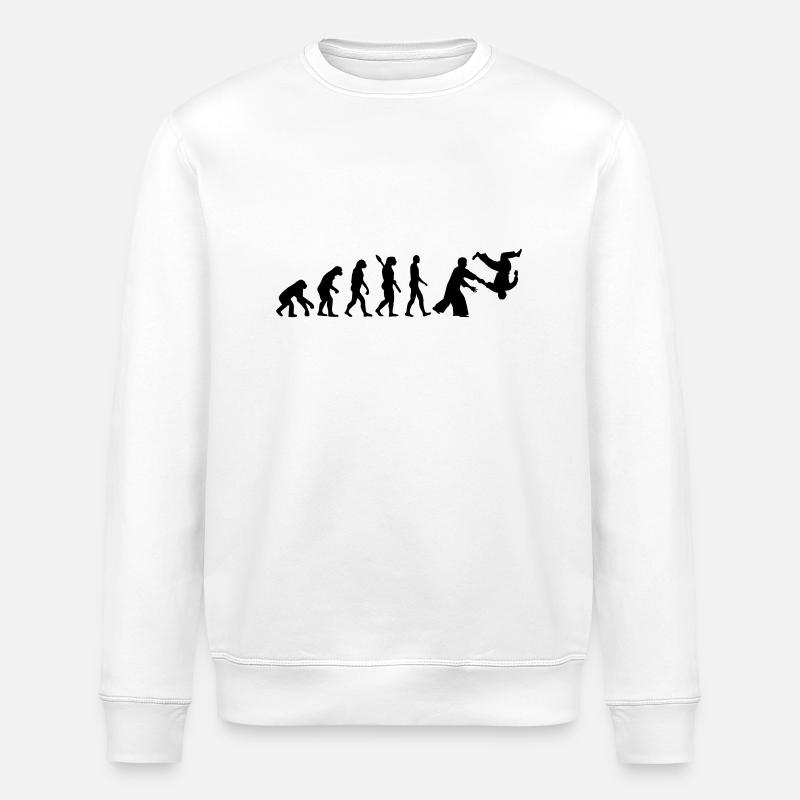Evolution Aikido - Stanley/Stella ROLLER Unisex Organic Sweatshirt - white