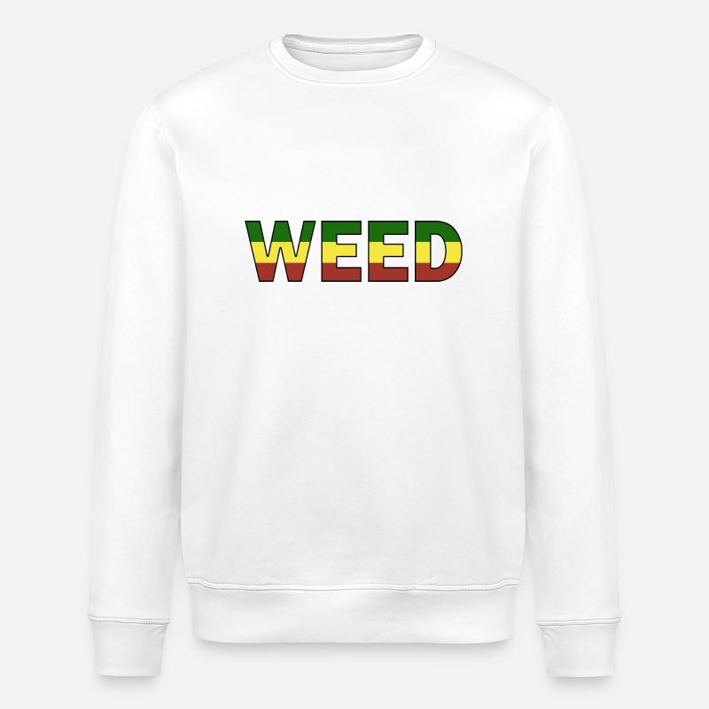 Marijuana Herbe Cannabis - Sweat bio ROLLER Stanley/Stella Unisexe - blanc