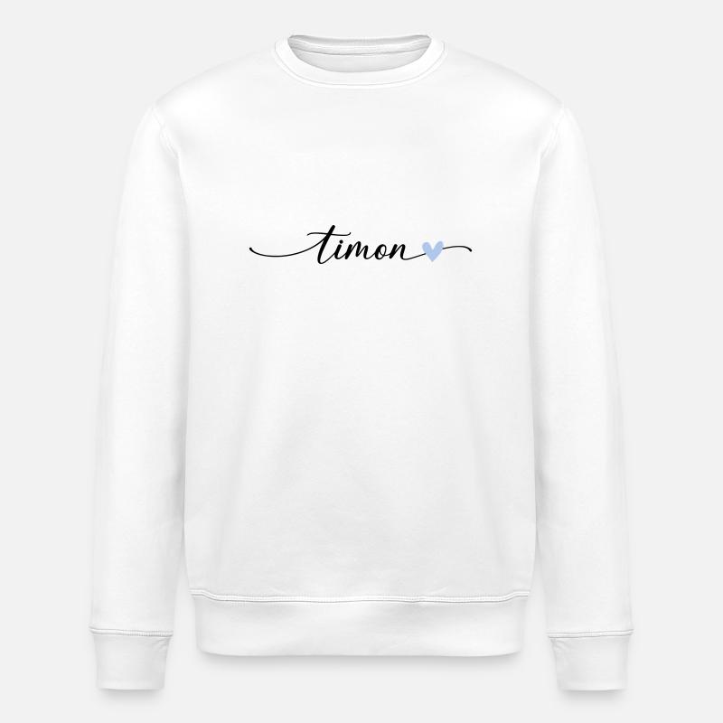 Timon Name Calligraphy Font - Stanley/Stella ROLLER Unisex Organic Sweatshirt - white