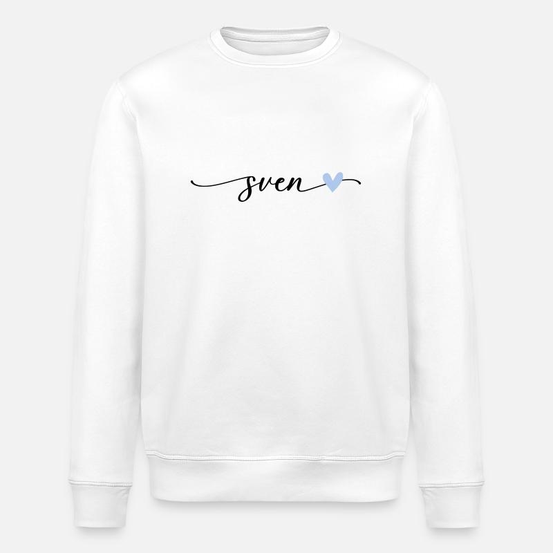 Sven Name Calligraphy Font - Stanley/Stella ROLLER Unisex Organic Sweatshirt - white