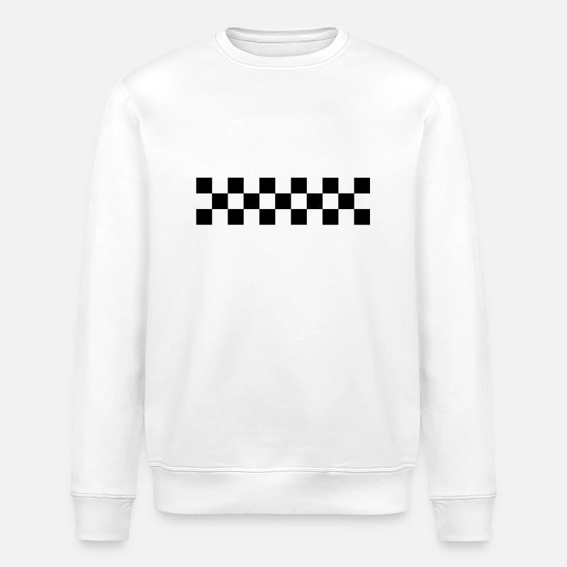 checkered flag design - Stanley/Stella ROLLER Unisex Organic Sweatshirt - white