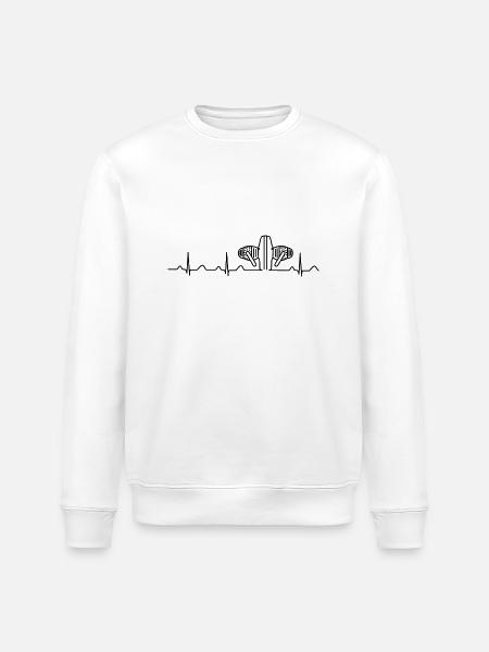 Heartbeat Boxer black - Stanley/Stella ROLLER Unisex Organic Sweatshirt - white