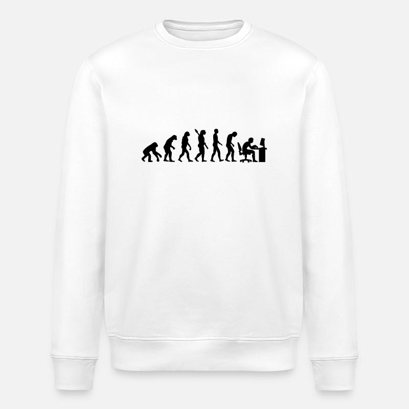 Evolution computer - Stanley/Stella ROLLER Unisex Organic Sweatshirt - white