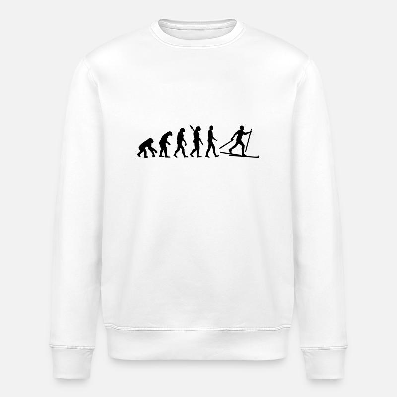 Evolution Cross country skiing - Stanley/Stella ROLLER Unisex Organic Sweatshirt - white