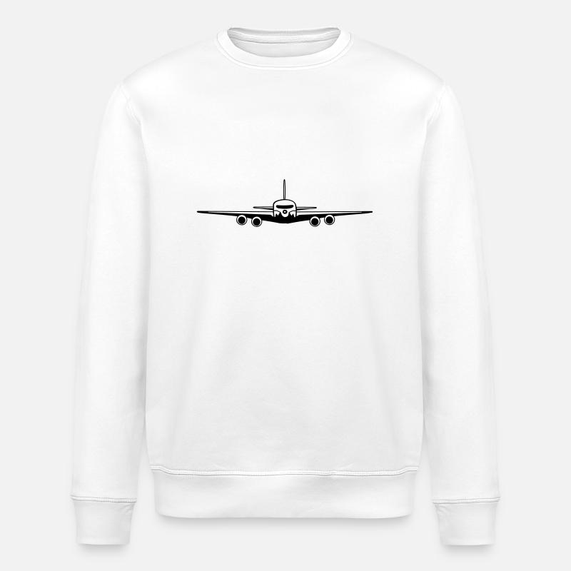 flugzeug - Stanley/Stella ROLLER Unisex Organic Sweatshirt - white