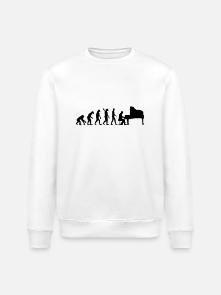 Evolution Piano - Stanley/Stella ROLLER Unisex Organic Sweatshirt - white