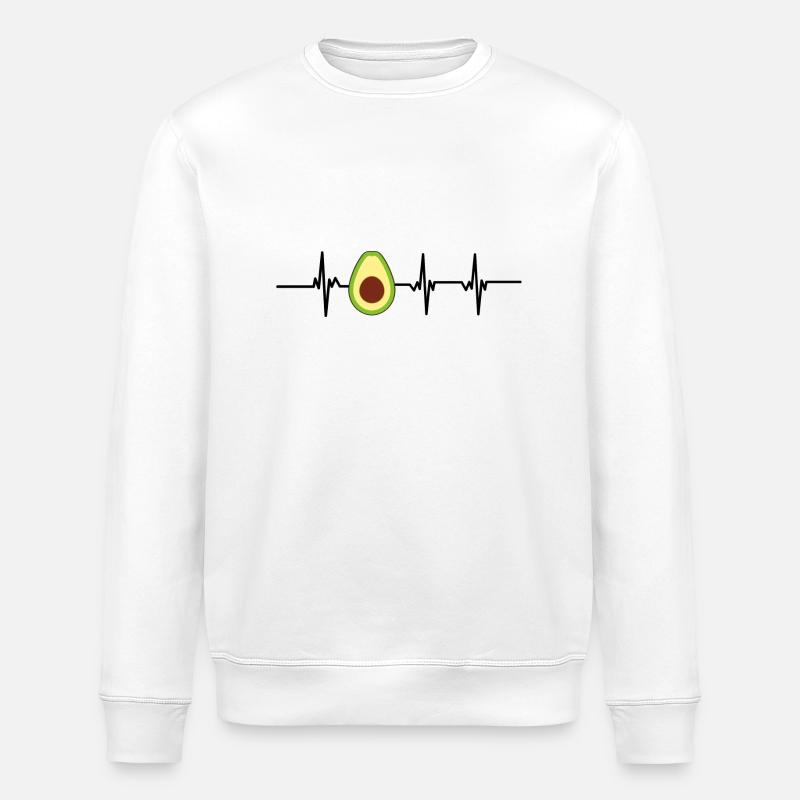 Avocado-Herzschlag - Stanley/Stella Unisex Bio-Sweatshirt ROLLER - Weiß