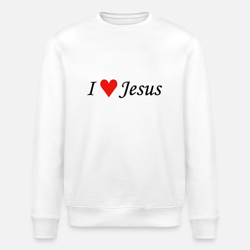 I love Jesus EN - Stanley/Stella Unisex Bio-Sweatshirt ROLLER - Weiß