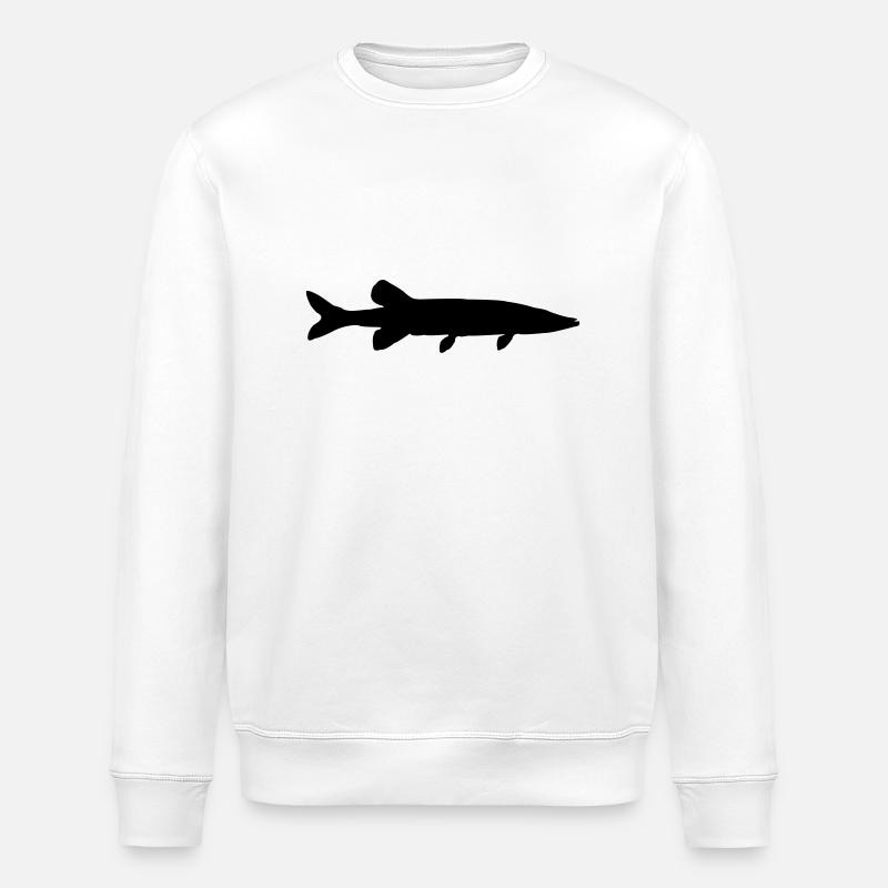 hecht fisch silhouette - Stanley/Stella Unisex Bio-Sweatshirt ROLLER - Weiß