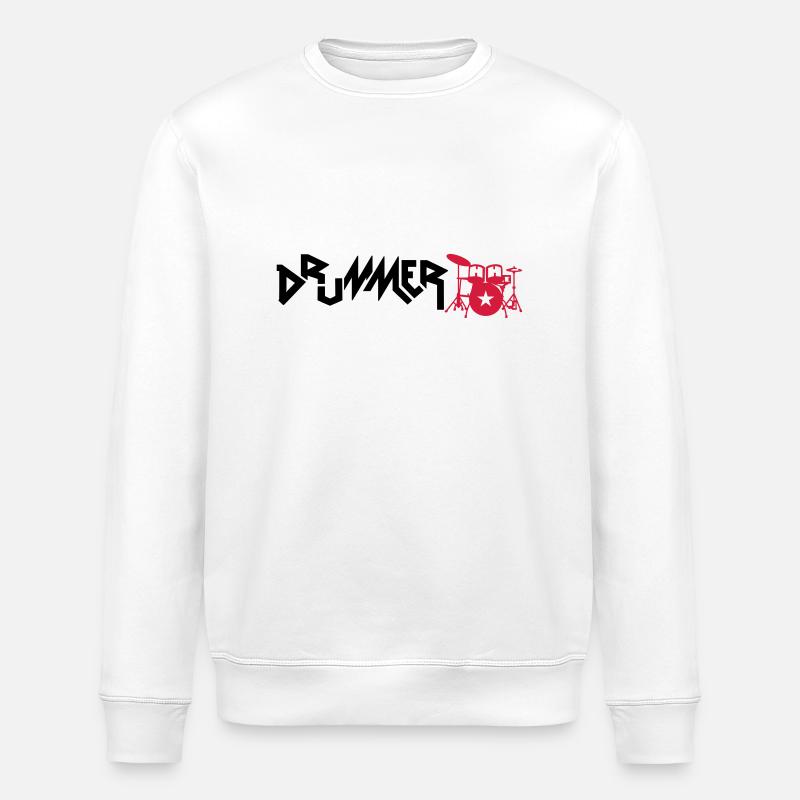 drummer - Stanley/Stella ROLLER Unisex Organic Sweatshirt - white