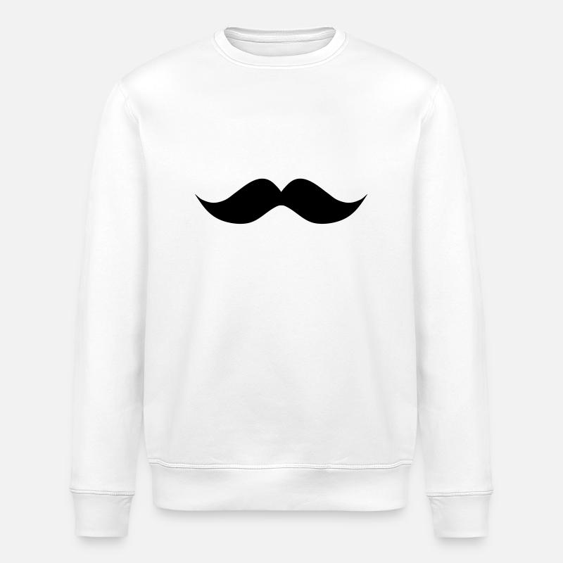 moustache ondulée - Sweat bio ROLLER Stanley/Stella Unisexe - blanc