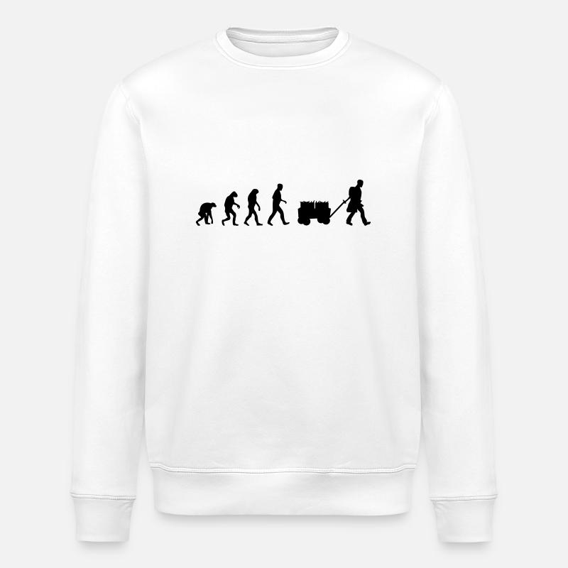 beer evolution - Stanley/Stella ROLLER Unisex Organic Sweatshirt - white