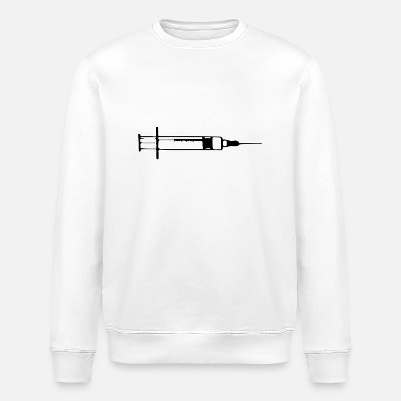 Syringe injection needle 1c. - Stanley/Stella ROLLER Unisex Organic Sweatshirt - white