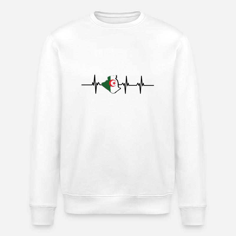 Heartbeat Algerien - Stanley/Stella Unisex Bio-Sweatshirt ROLLER - Weiß