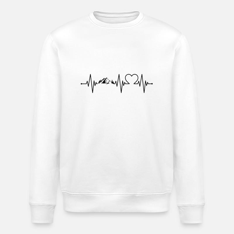 Berg Herzschlag Berge - Stanley/Stella Unisex Bio-Sweatshirt ROLLER - Weiß
